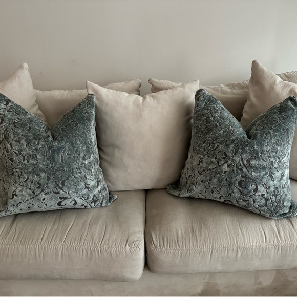 Blue Metallic pillow covers (2) - Picture 2 of 9